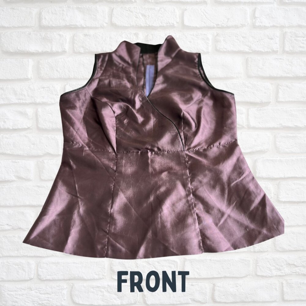 Custom Made Satiny Top - Sleeveless - Size Fits Medium - Picture 4 of 6